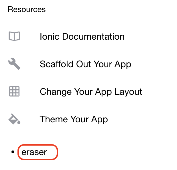 Ionic Pencil to Eraser